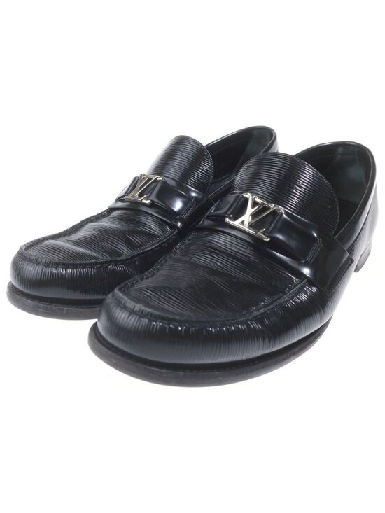 LOUIS VUITTON 1A7VZH Men Louis Vuitton LV Major Loafers LV Logo Silver Black